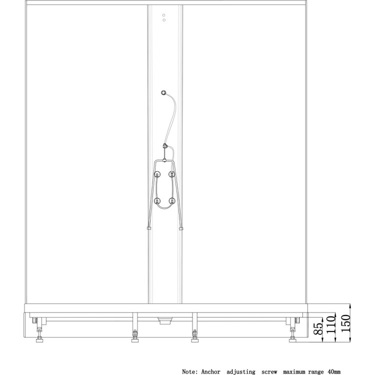 Dušas kabīne Duschy 90x90x200cm, 6301