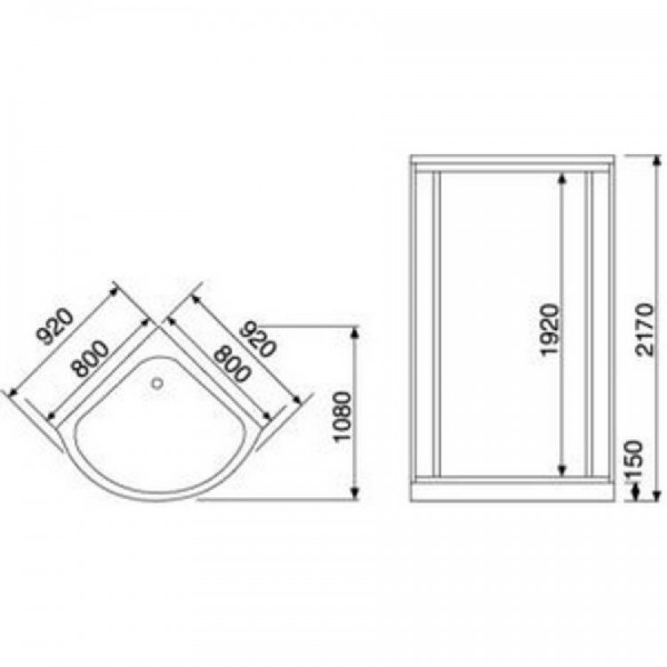 Masāžas dušas kabīne Duschy 92x92x217cm 6005