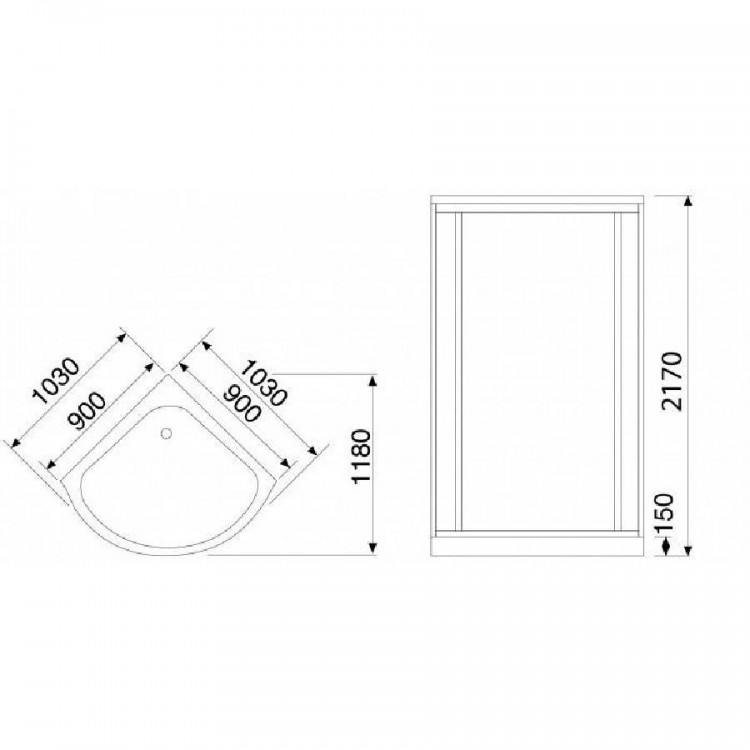 Masāžas dušas kabīne Duschy 103x103x217cm 6016