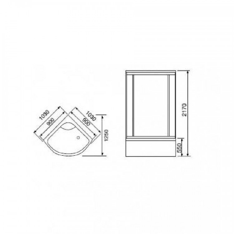 Masāžas dušas kabīne Duschy 103x103x217cm 6025