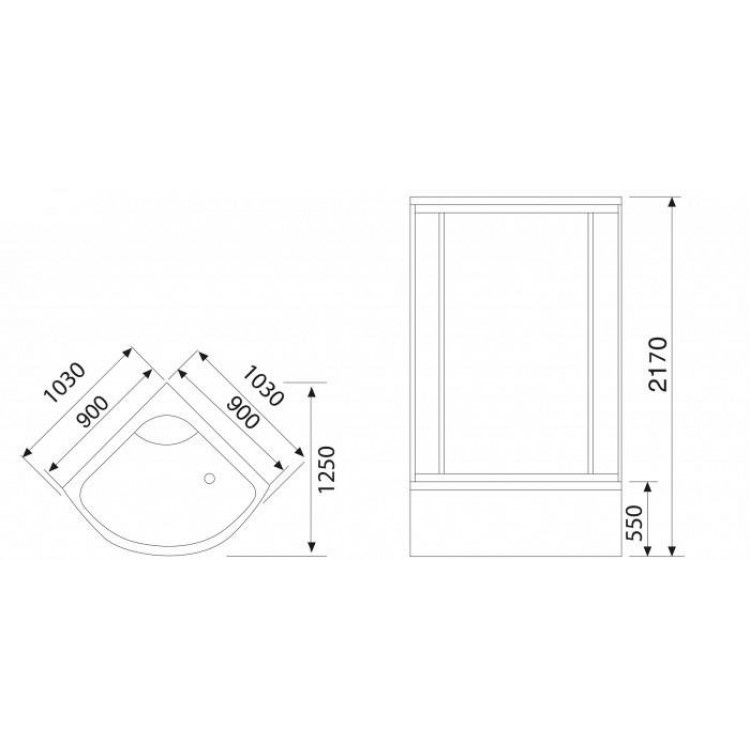 Masāžas dušas kabīne Duschy 103x103x217cm 6026