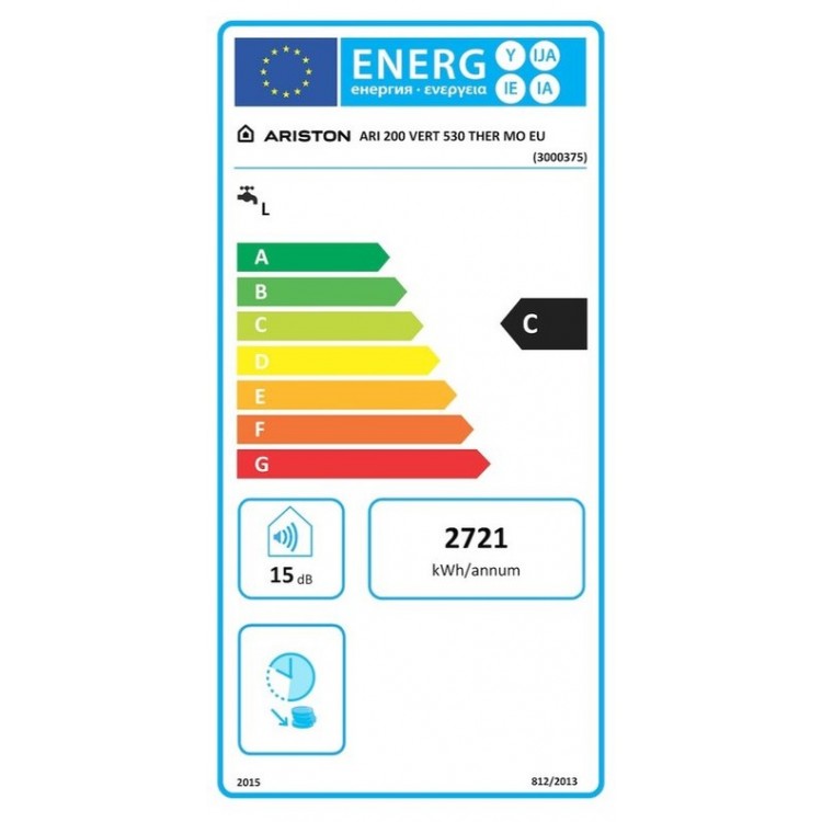Elektriskais ūdens sildītājs (boileris) Ariston 200L Ther Mo vertikāls, 11083