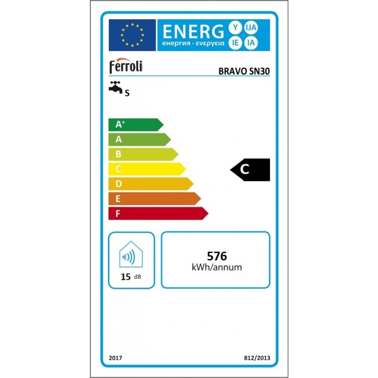 Elektriskais ūdens sildītājs (boileris) Ferroli BRAVO 30 L virs izlietnes