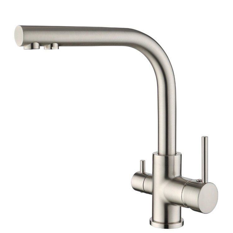 Virtuves izlietnes maisītājs dzeramajam ūdenim Helika Aquaduo, nerūsējošs tērauds 2663-002