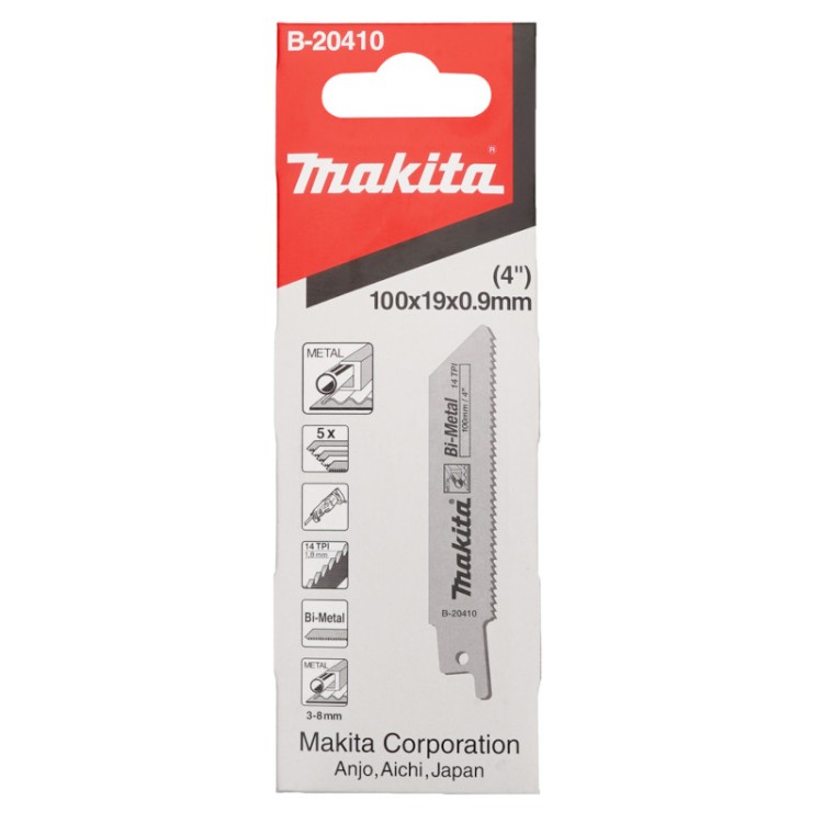 Zobenzāģa asmeņi BiM Metālam 100x0.9mm (14Tpi) 5gb Makita