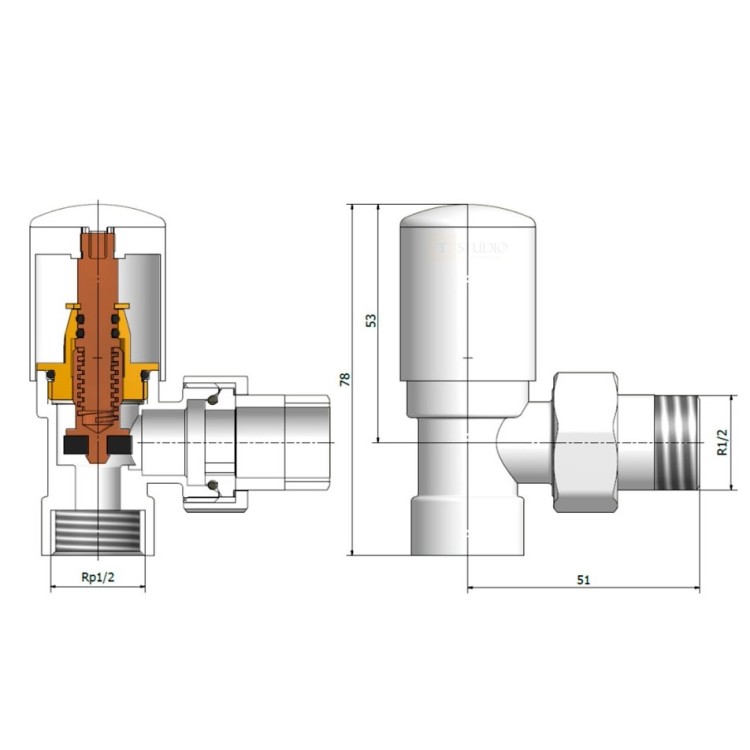 Dvieļu žāvētāja vārstu komplekts Vario Term Swing, hroms