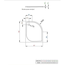 Dušas paliktnis asimetrisks Radaway DELOS E 90x80cm L