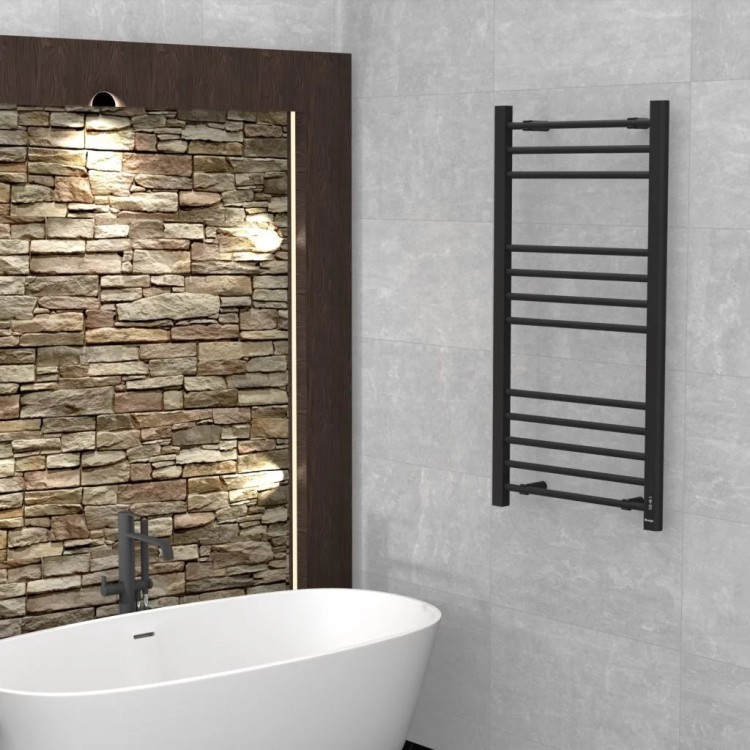 Elektriskais dvieļu žāvētājs Radial LILY-D 1000C 500x1000mm 175W, melns RAL9005