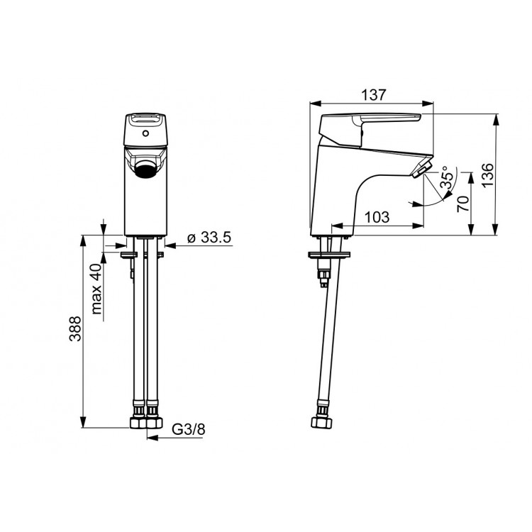 Izlietnes maisītājs ORAS SAGA, 3910F