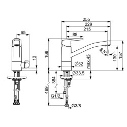 Virtuves izlietnes maisītājs ar ventili ORAS SAGA, 3935