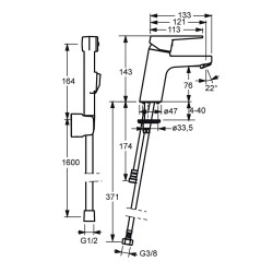 Izlietnes maisītājs ar bidetta rokas dušu ORAS TWISTA 3812F