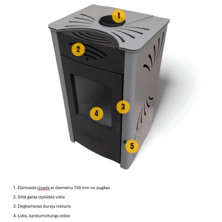 Centrālapkures krāsns Vulkan 24 kW, violets