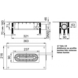 Dušas kanāls bez restes ACO Showerdrain S+ DN50 H 70-160 mm, 9010.51.21