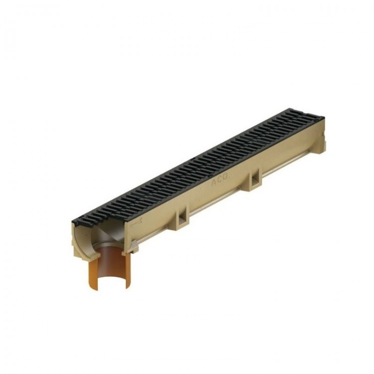 Kanāls ar čuguna režģi ACO Euroline 1000mm un PVC cauruli, B125