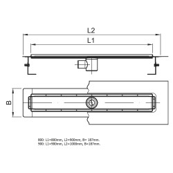 Dušas kanāls bez restes ACO ShowerDrain E 900mm, h 92-140 mm