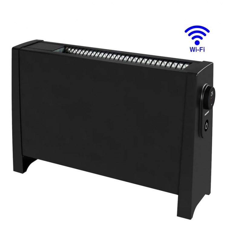 Elektriskais radiators pārnēsājamais ar termoventilatoru ADAX VILJE WiFi 2000W, melns