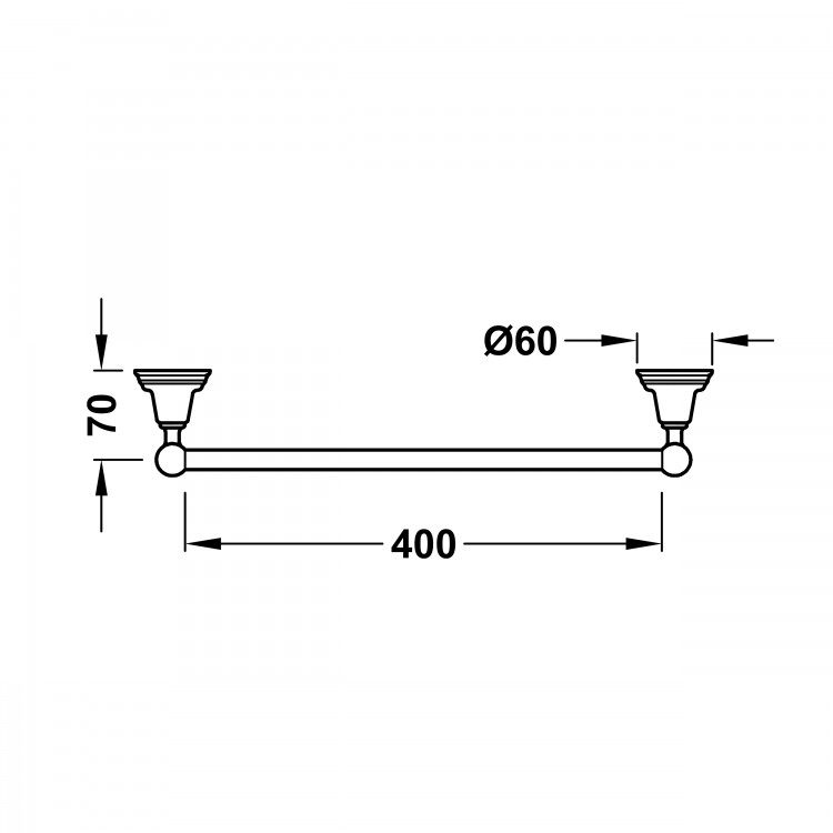 Dvieļu turētājs TRES CLASIC 40cm, 12423601LM