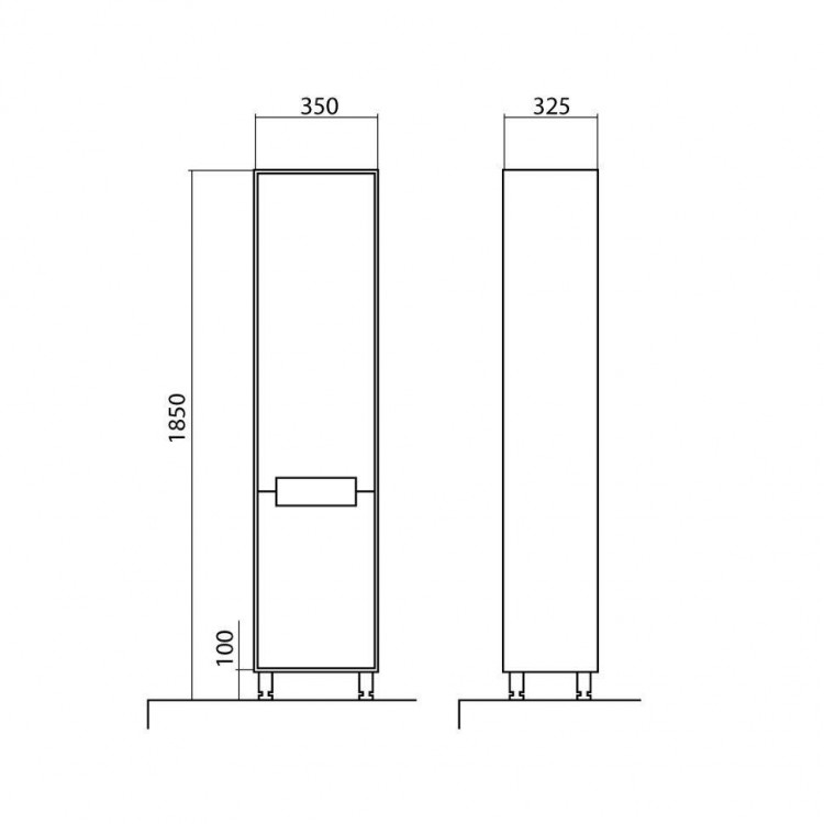 Vannas istabas augstais skapis Akvarodos KVADRO 185x35cm, 936KVPR