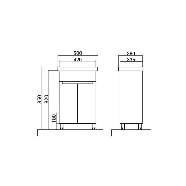 Vannas istabas skapītis ar izlietni Akvarodos OMEGA 50cm, 936OM50