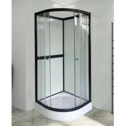 Dušas kabīne AQUALINE OW-MS10 Black 90x90x200cm, L01MS10WH