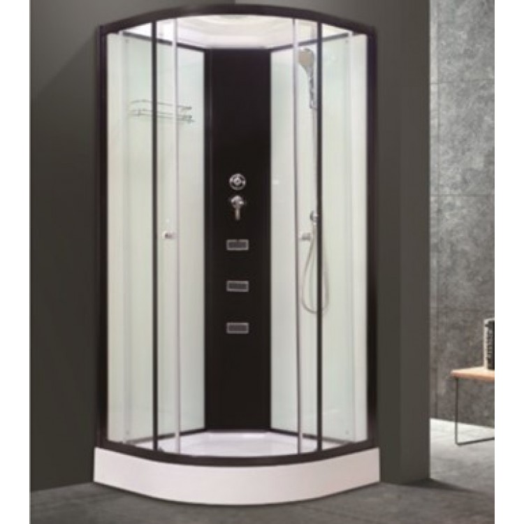 Masāžas dušas kabīne AQUALINE OW-8014 Black&White 90x90cm, L018054WH