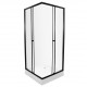 Dušas stūris kvadrātveida AQUALINE 90x90 cm ar paliktni, melns/caurspīdīgs