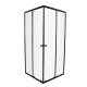 Dušas stūris kvadrātveida AQUALINE 90x90 cm, melns/caurspīdīgs