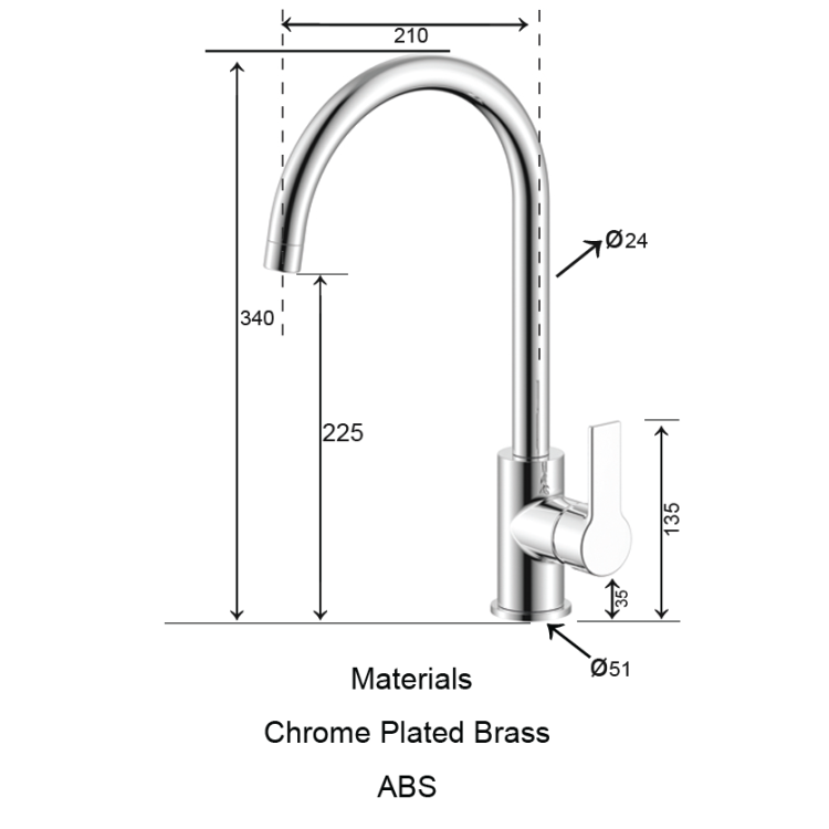 Virtuves izlietnes maisītājs Aqualine SMART BLACK, melns matēts