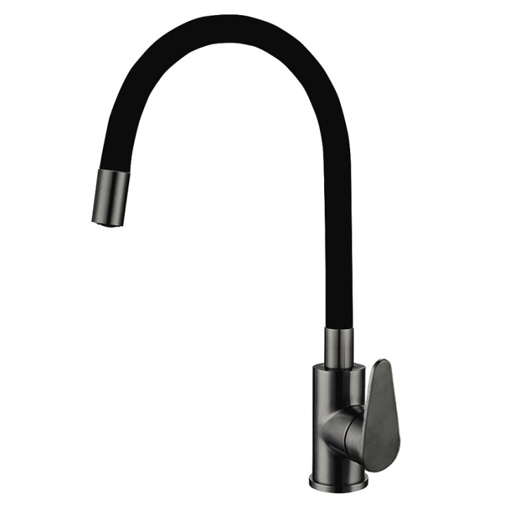 Virtuves izlietnes maisītājs Aqualina Color Flex RS, melns/melns matēts