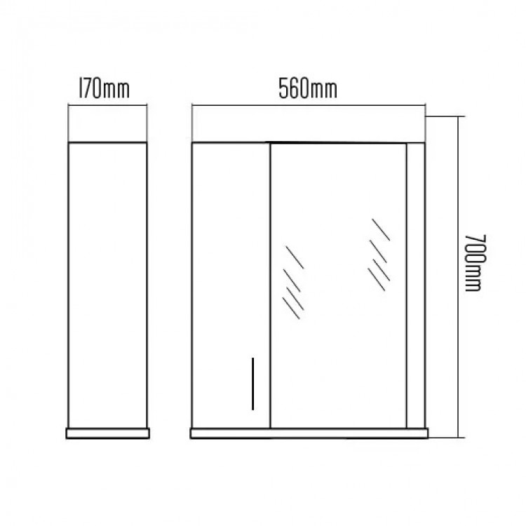 Vannas istabas skapītis ar spoguli Aqualine Premium L 56cm, 932PK55AQ