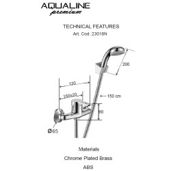 Dušas maisītājs ar dušu Aqualine New Star, hroms