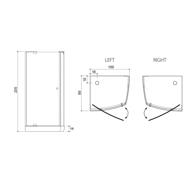 Dušas stūris taisnstūra BALTECO Vibe 100x89 cm ar paliktni