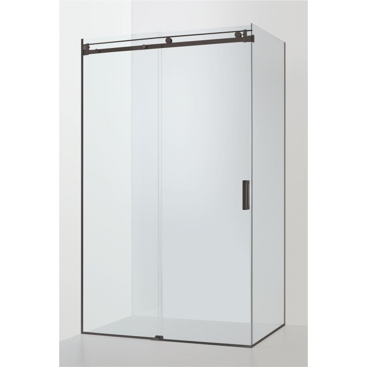 Dušas stūris taisnstūra Baltijos Brasta MILDA Black 200cm, 110x80 cm