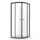 Dušas stūris pusapaļš Baltijos Brasta FRIDA Black Frame 90x90 cm