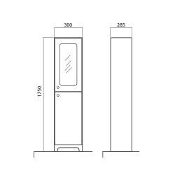 Vannas istabas augstais skapis Akvarodos CLASSIC 175x30cm