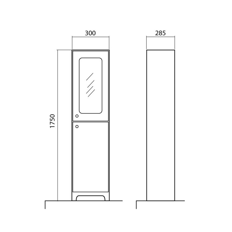 Vannas istabas augstais skapis Akvarodos CLASSIC 175x30cm