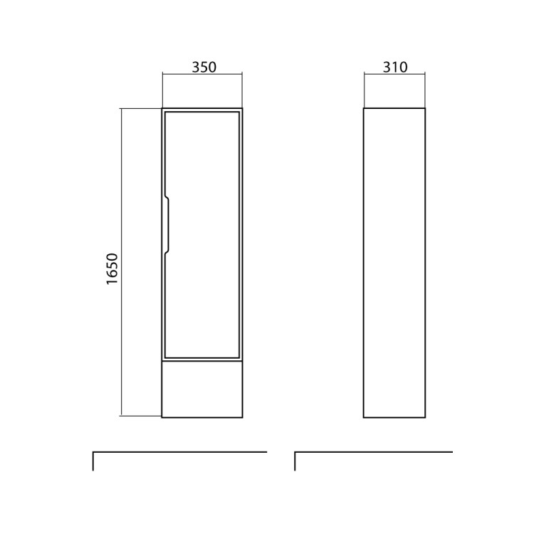 Vannas istabas augstais skapis Akvarodos EDDA 165x35cm