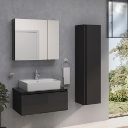 Vannas istabas skapītis ar spoguli Vitra Mia 80 cm, antracīts