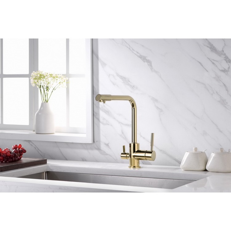 Virtuves izlietnes maisītājs dzeramajam ūdenim BLUE WATER AMANDA, AMANDA-GOLD