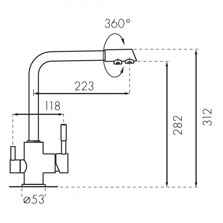 Virtuves izlietnes maisītājs dzeramajam ūdenim BLUE WATER AMANDA, AMANDA-CH
