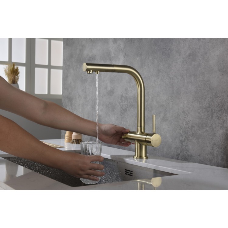 Virtuves izlietnes maisītājs dzeramajam ūdenim ar izvelkamu izteku BLUE WATER APALA, APALA-BR