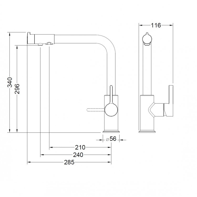 Virtuves izlietnes maisītājs dzeramajam ūdenim BLUE WATER ROYAL, ROYAL-CH