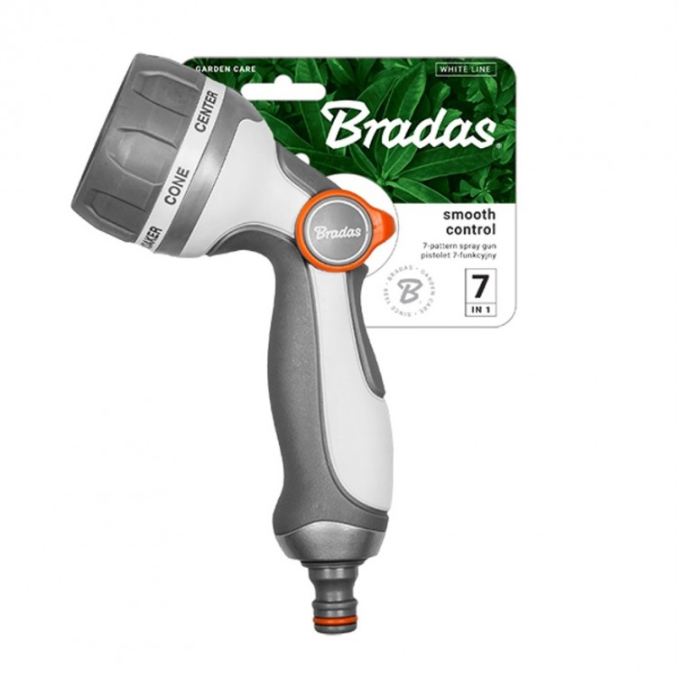 Bradas White Line Smooth Control Regulējama laistīšanas pistole, 7 režīmi, WL-EN56M