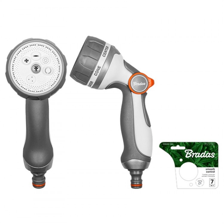 Bradas White Line Smooth Control Regulējama laistīšanas pistole, 7 režīmi, WL-EN56M