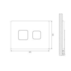 Noskalošanas taustiņš Cersanit Accento Aquare, hroms