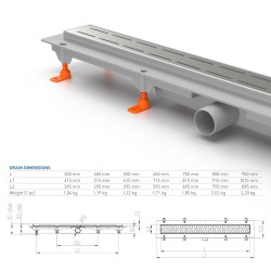 Dušas kanāls CHUDEJ Drops CH450 D 450mm