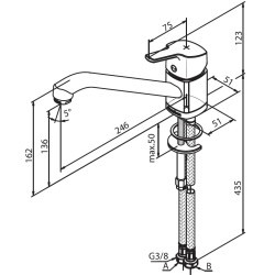 Virtuves izlietnes maisītājs Damixa Pine, hroms 170000000