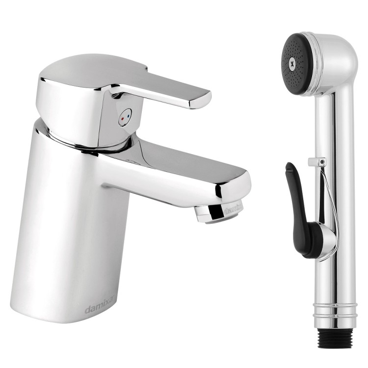 Izlietnes maisītājs ar bidetta rokas dušu Damixa Pine, hroms