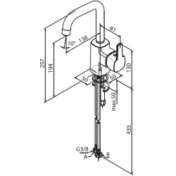 Izlietnes maisītājs Damixa Pine, 176306100, tērauds