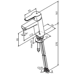 Izlietnes maisītājs Damixa Pine Medium, 179300000, hroms